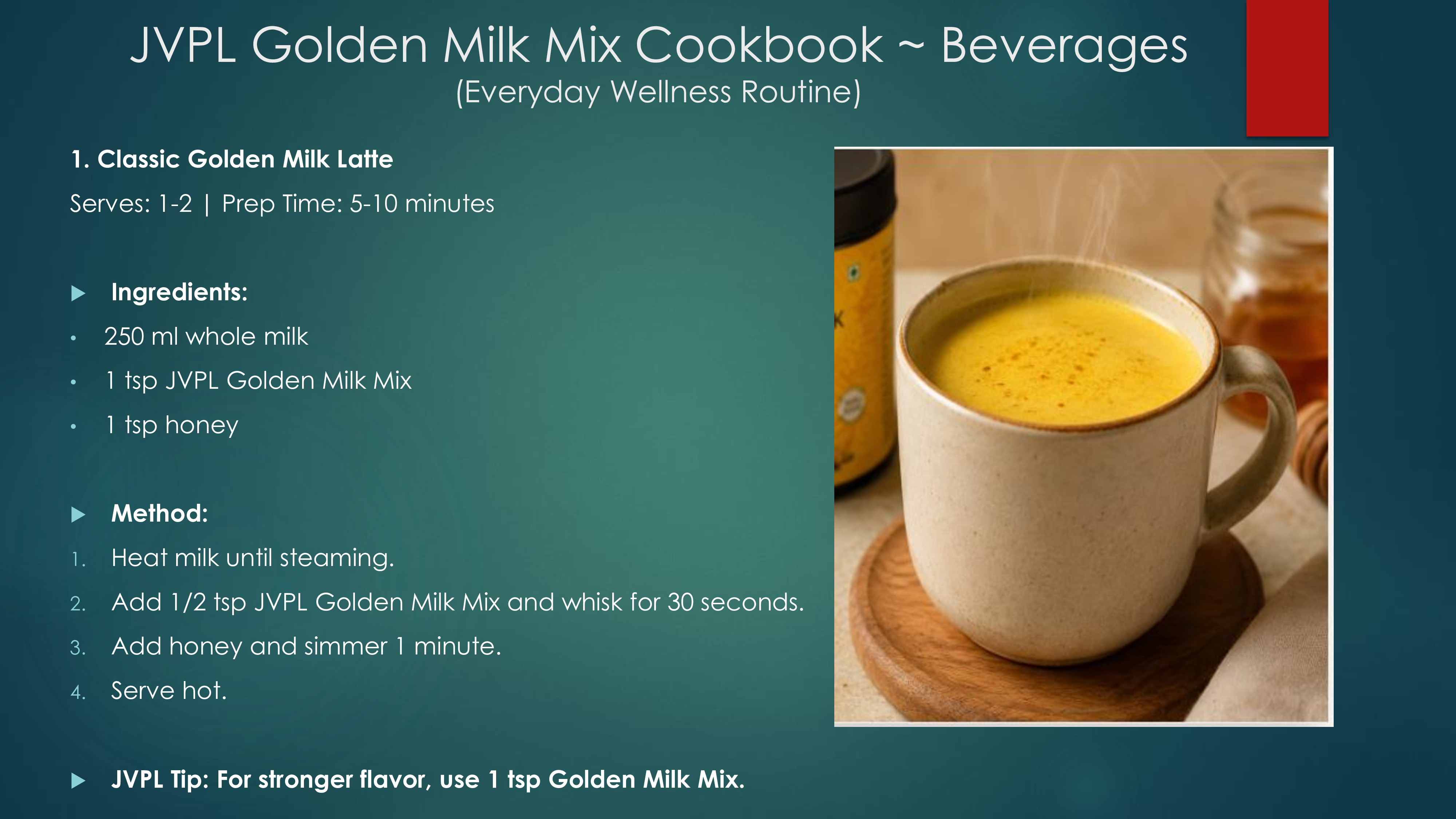 Traditional Golden Milk Mix Turmeric Latte Drink Recipe