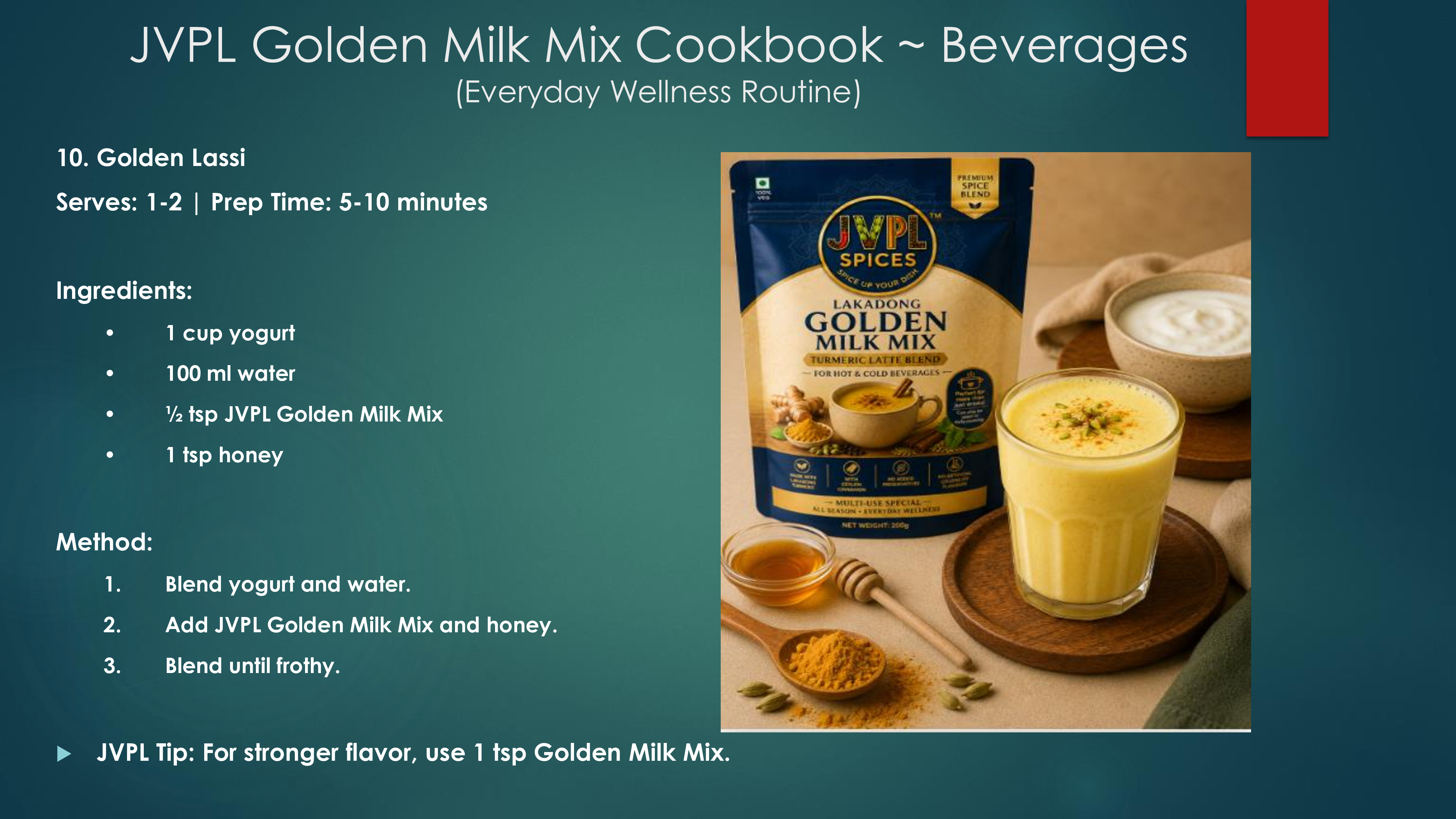 Ayurvedic Turmeric Lassi Yogurt Drink Recipe